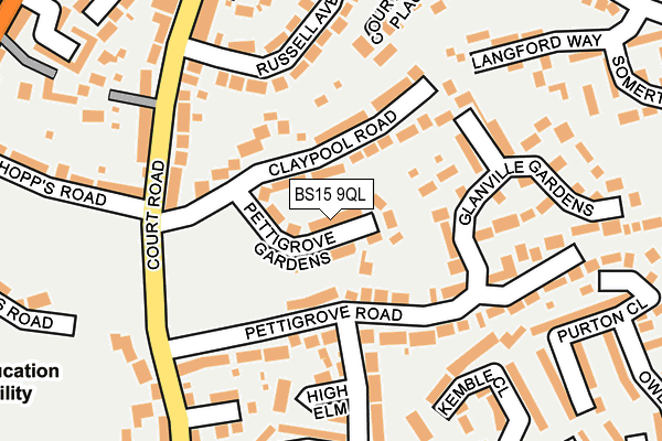 BS15 9QL map - OS OpenMap – Local (Ordnance Survey)