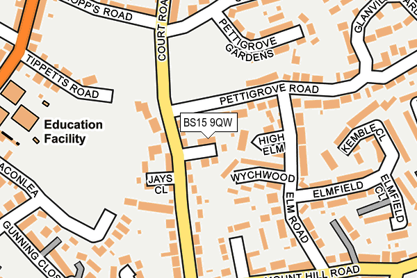 BS15 9QW map - OS OpenMap – Local (Ordnance Survey)