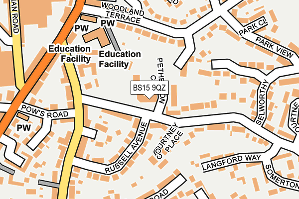 BS15 9QZ map - OS OpenMap – Local (Ordnance Survey)