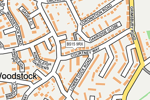 BS15 9RX map - OS OpenMap – Local (Ordnance Survey)