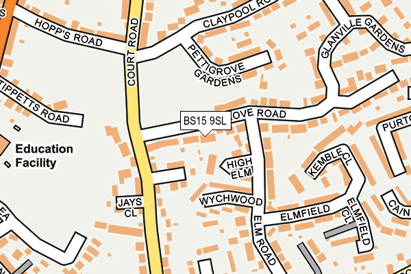 BS15 9SL map - OS OpenMap – Local (Ordnance Survey)