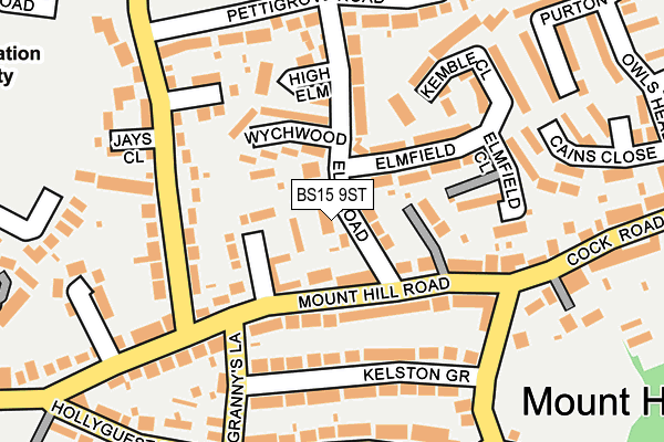 BS15 9ST map - OS OpenMap – Local (Ordnance Survey)