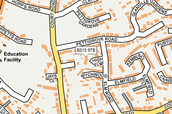 BS15 9TB map - OS OpenMap – Local (Ordnance Survey)