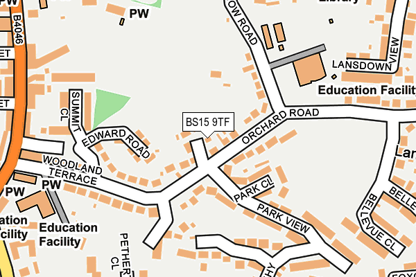 BS15 9TF map - OS OpenMap – Local (Ordnance Survey)