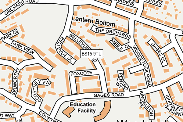 BS15 9TU map - OS OpenMap – Local (Ordnance Survey)