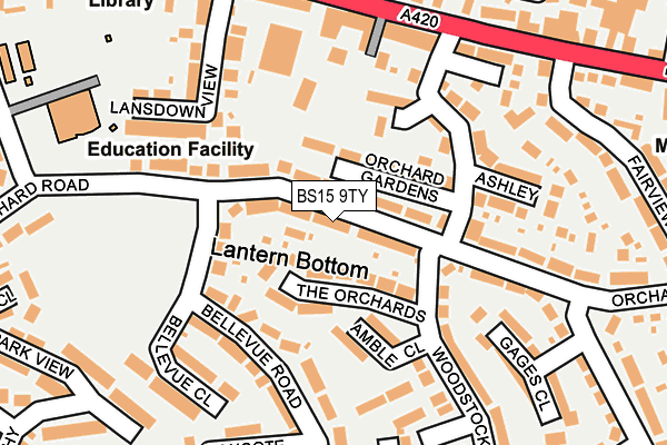 BS15 9TY map - OS OpenMap – Local (Ordnance Survey)