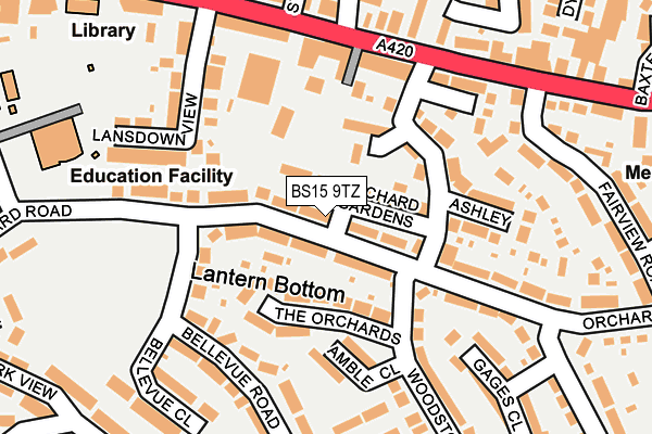 BS15 9TZ map - OS OpenMap – Local (Ordnance Survey)