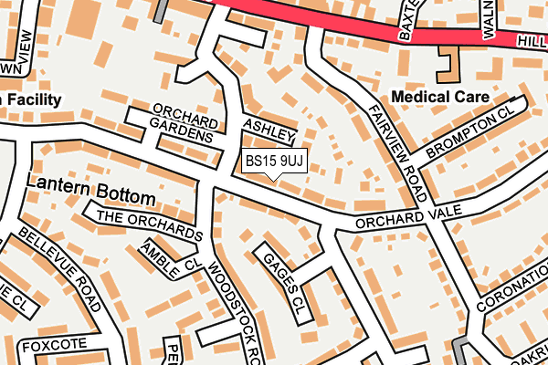 BS15 9UJ map - OS OpenMap – Local (Ordnance Survey)