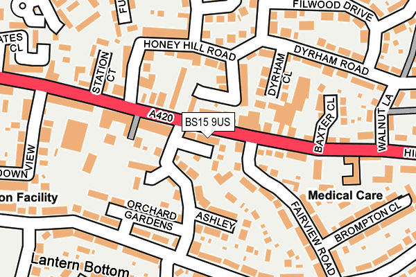 BS15 9US map - OS OpenMap – Local (Ordnance Survey)