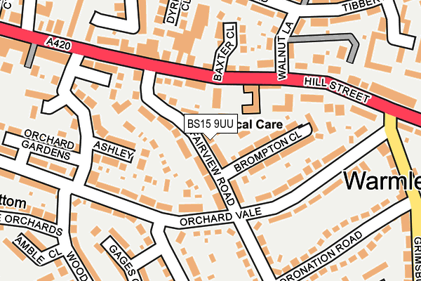 BS15 9UU map - OS OpenMap – Local (Ordnance Survey)