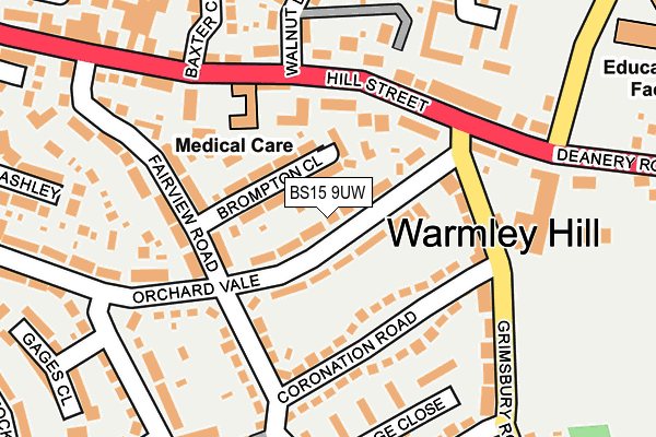 BS15 9UW map - OS OpenMap – Local (Ordnance Survey)
