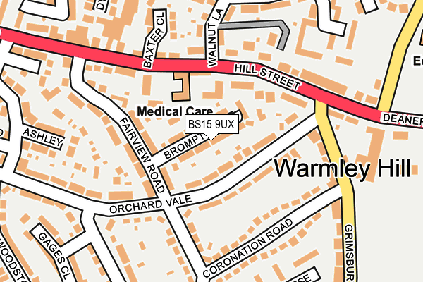 BS15 9UX map - OS OpenMap – Local (Ordnance Survey)