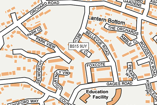 BS15 9UY map - OS OpenMap – Local (Ordnance Survey)