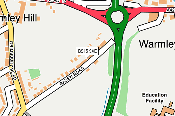 BS15 9XE map - OS OpenMap – Local (Ordnance Survey)