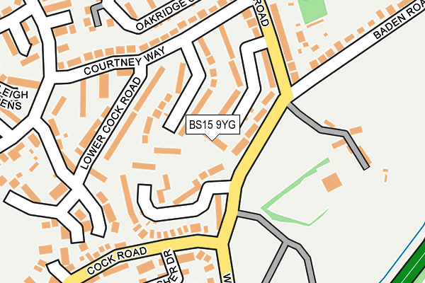 BS15 9YG map - OS OpenMap – Local (Ordnance Survey)