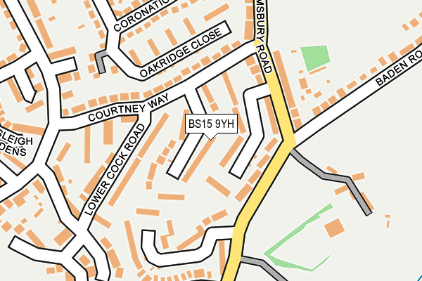 BS15 9YH map - OS OpenMap – Local (Ordnance Survey)