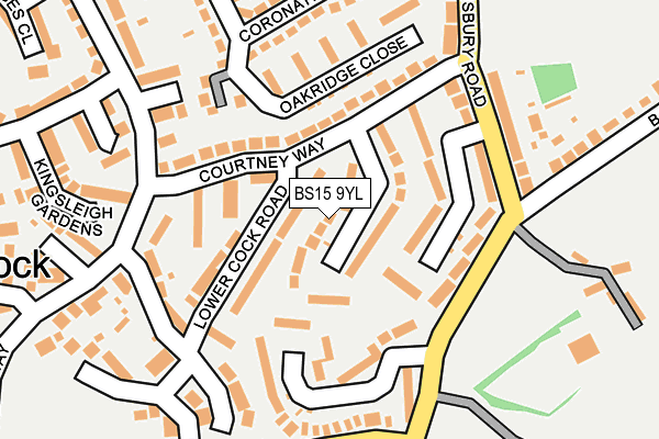 BS15 9YL map - OS OpenMap – Local (Ordnance Survey)