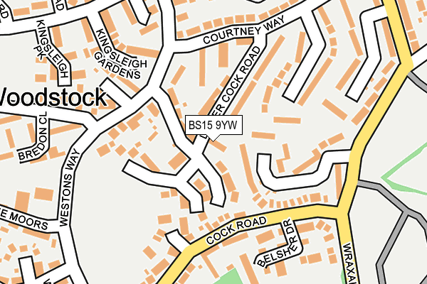 BS15 9YW map - OS OpenMap – Local (Ordnance Survey)