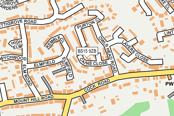 BS15 9ZB map - OS OpenMap – Local (Ordnance Survey)
