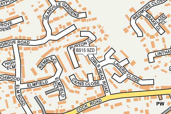 BS15 9ZD map - OS OpenMap – Local (Ordnance Survey)