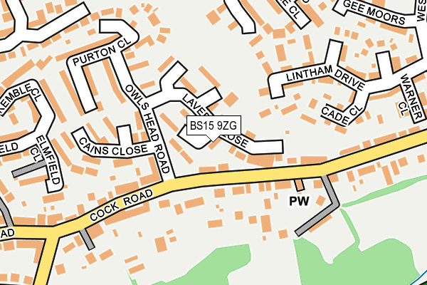 BS15 9ZG map - OS OpenMap – Local (Ordnance Survey)