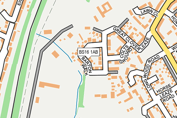 BS16 1AB map - OS OpenMap – Local (Ordnance Survey)