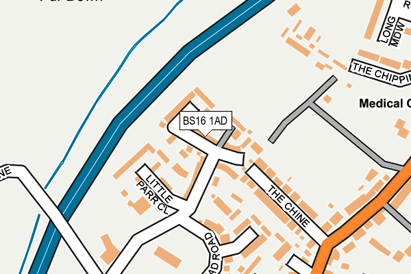 BS16 1AD map - OS OpenMap – Local (Ordnance Survey)