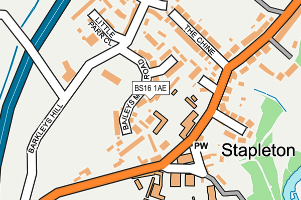 BS16 1AE map - OS OpenMap – Local (Ordnance Survey)