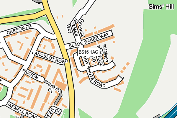 BS16 1AG map - OS OpenMap – Local (Ordnance Survey)