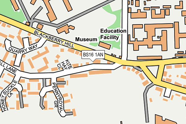 BS16 1AN map - OS OpenMap – Local (Ordnance Survey)