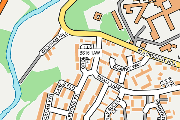 BS16 1AW map - OS OpenMap – Local (Ordnance Survey)