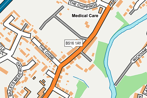 BS16 1AY map - OS OpenMap – Local (Ordnance Survey)