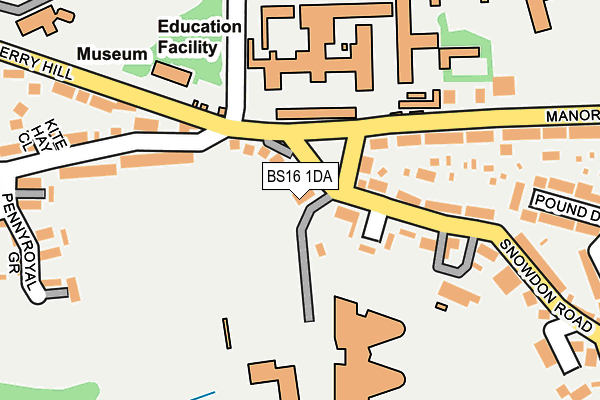 BS16 1DA map - OS OpenMap – Local (Ordnance Survey)