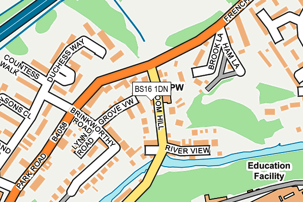BS16 1DN map - OS OpenMap – Local (Ordnance Survey)