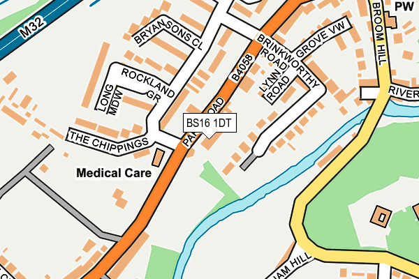 BS16 1DT map - OS OpenMap – Local (Ordnance Survey)