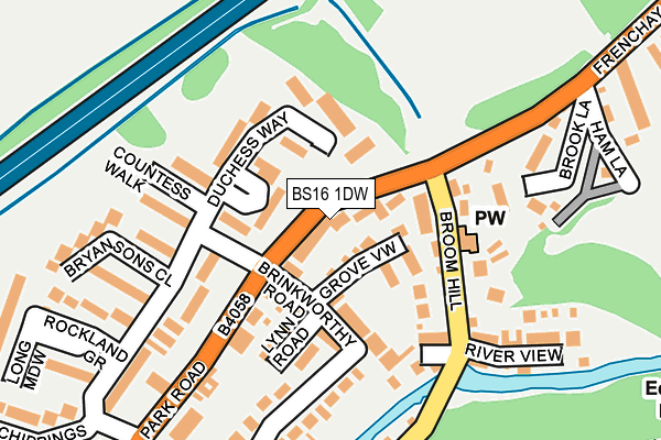 BS16 1DW map - OS OpenMap – Local (Ordnance Survey)