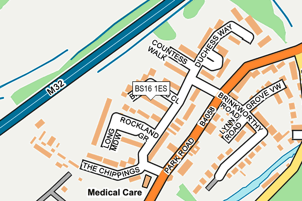 BS16 1ES map - OS OpenMap – Local (Ordnance Survey)