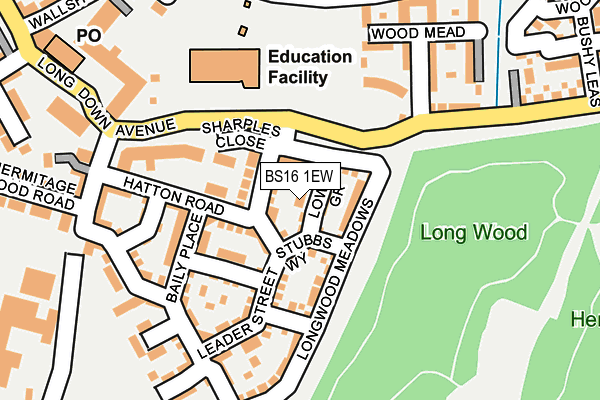 BS16 1EW map - OS OpenMap – Local (Ordnance Survey)