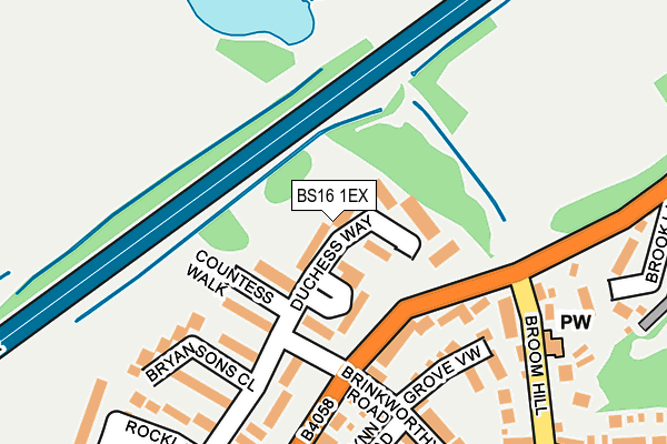 BS16 1EX map - OS OpenMap – Local (Ordnance Survey)