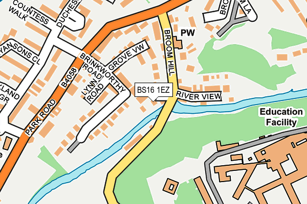 BS16 1EZ map - OS OpenMap – Local (Ordnance Survey)