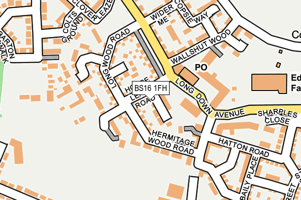 BS16 1FH map - OS OpenMap – Local (Ordnance Survey)