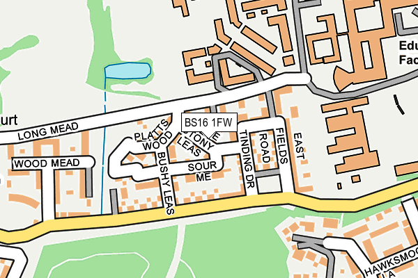 BS16 1FW map - OS OpenMap – Local (Ordnance Survey)