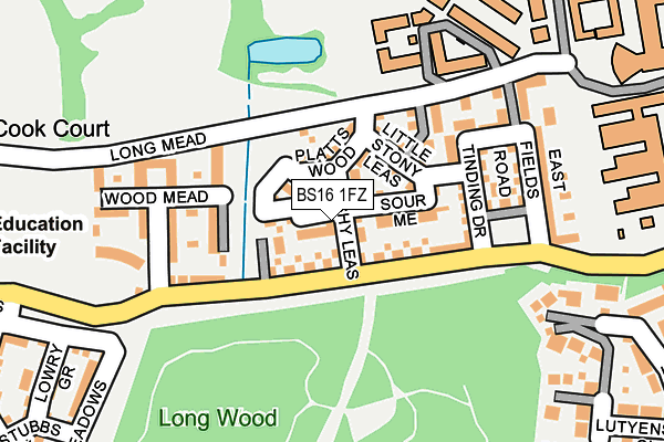 BS16 1FZ map - OS OpenMap – Local (Ordnance Survey)