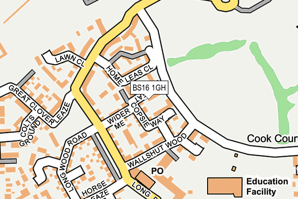 BS16 1GH map - OS OpenMap – Local (Ordnance Survey)