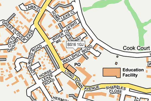 BS16 1GJ map - OS OpenMap – Local (Ordnance Survey)