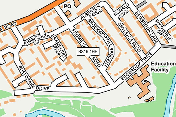 BS16 1HE map - OS OpenMap – Local (Ordnance Survey)