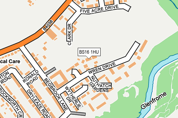 BS16 1HU map - OS OpenMap – Local (Ordnance Survey)