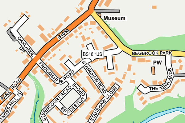 BS16 1JS map - OS OpenMap – Local (Ordnance Survey)