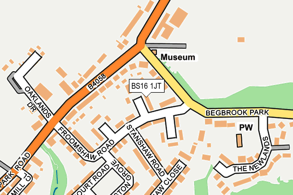BS16 1JT map - OS OpenMap – Local (Ordnance Survey)