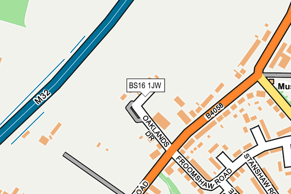 BS16 1JW map - OS OpenMap – Local (Ordnance Survey)